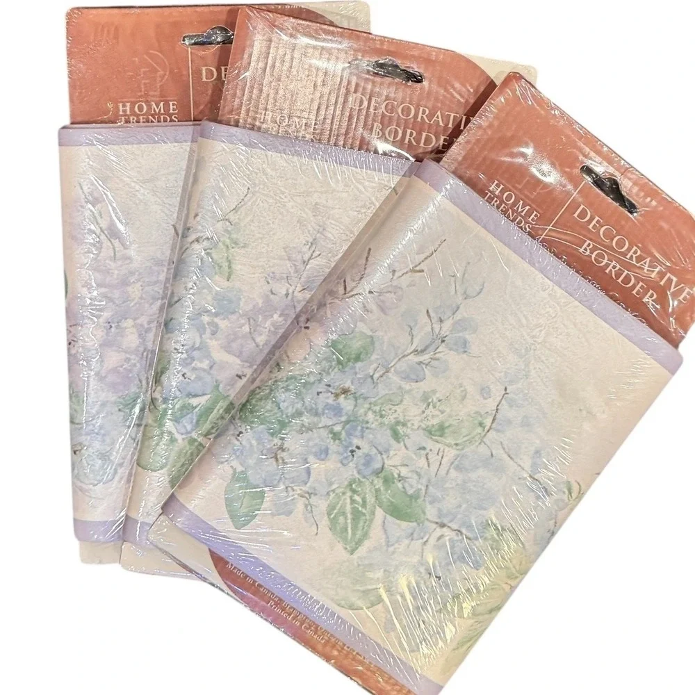 Home Trends Wisteria Floral Wallpaper Border 3 Packs VR74575F Purple Blue 15 Yds